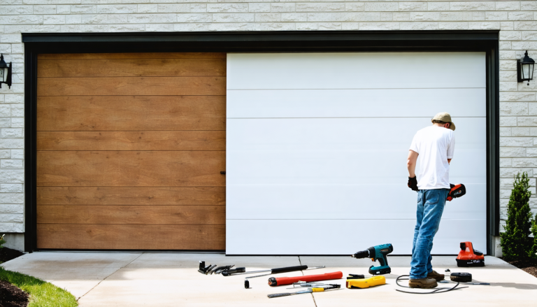découvrez comment remplacer facilement une porte de garage en bois par une porte sectionnelle moderne et pratique grâce à notre guide étape par étape.