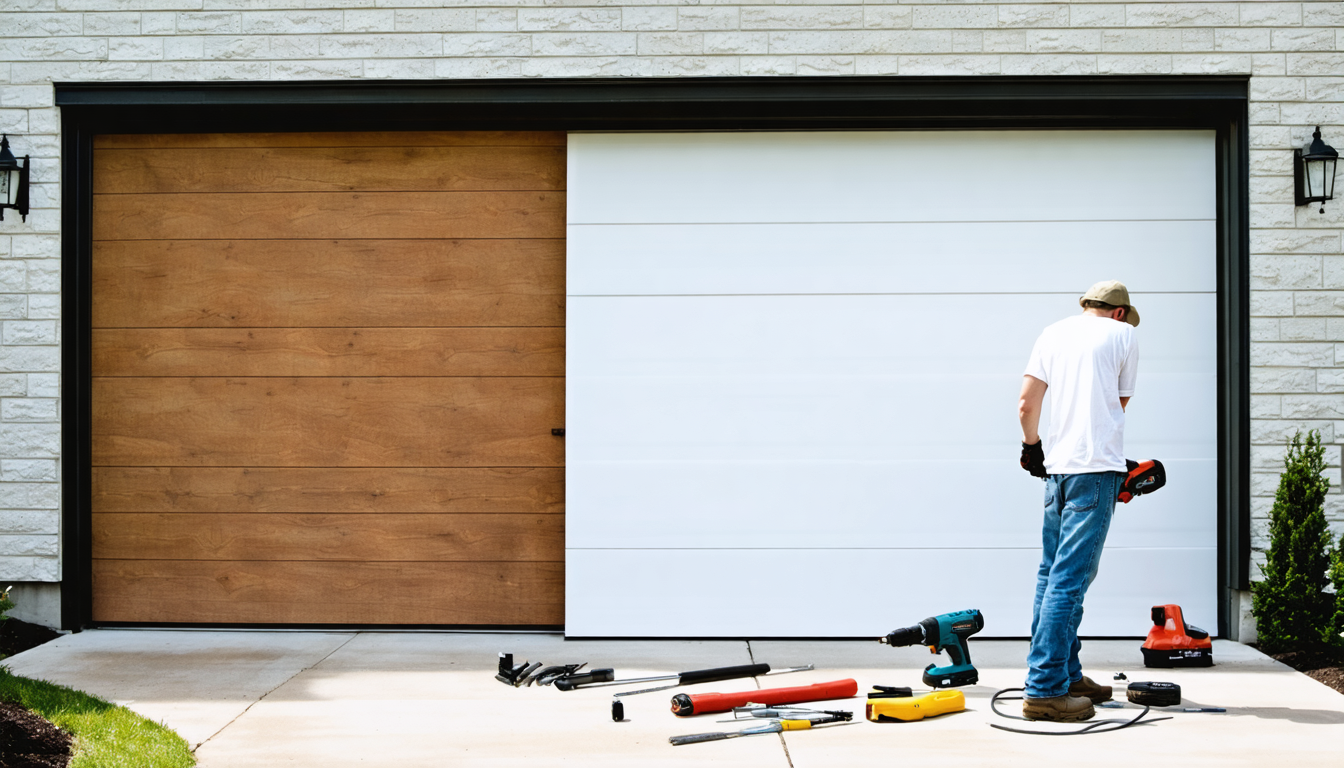 découvrez comment remplacer facilement une porte de garage en bois par une porte sectionnelle moderne et pratique grâce à notre guide étape par étape.