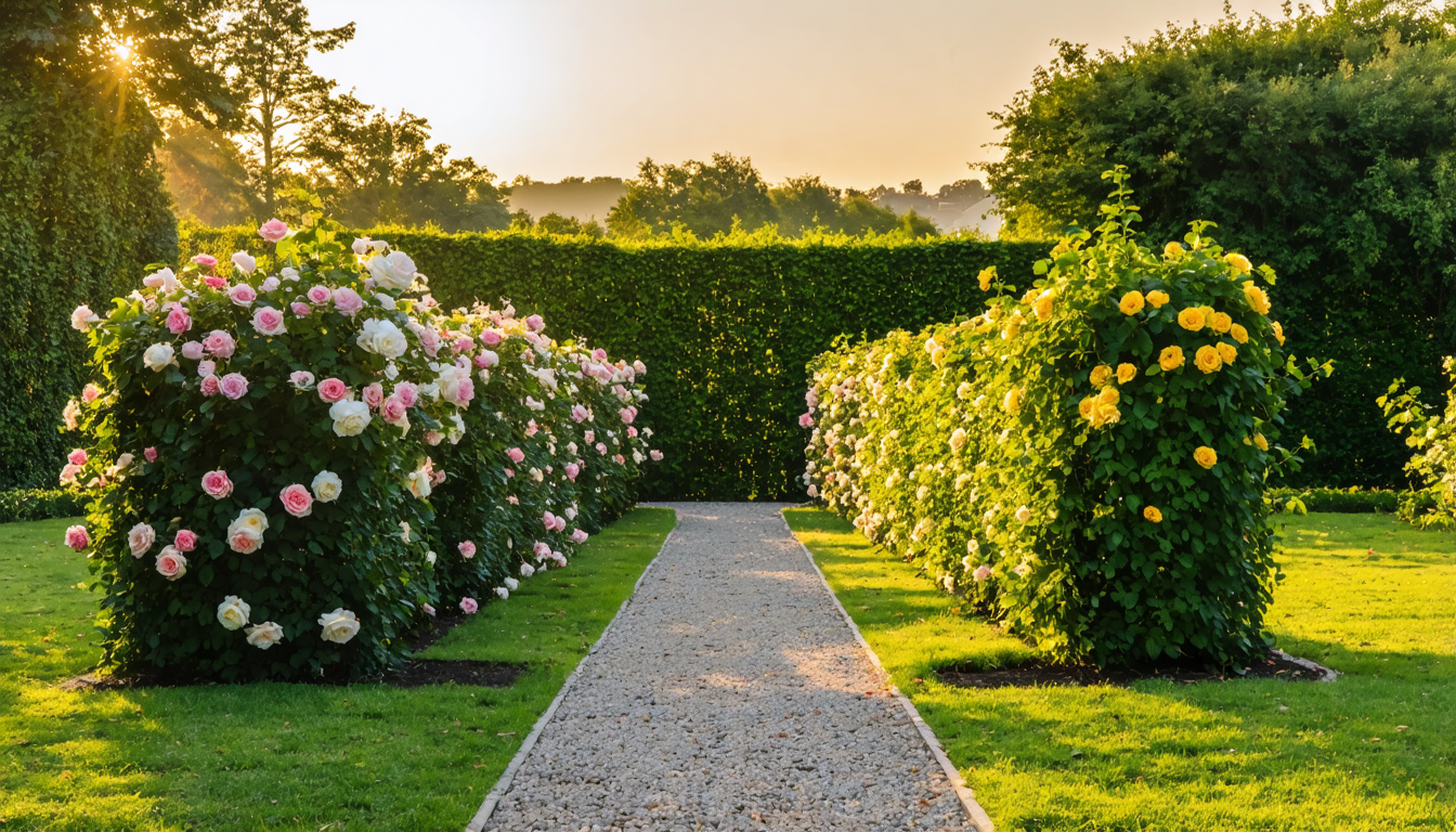 découvrez des idées lumineuses de haies de rosiers pour sublimer votre jardin et créer un espace à la fois élégant et naturel.